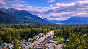 Beautiful mountain landscape in Girdwood Alaska