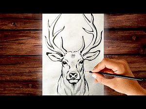 how to draw a deer face easy for beginners | easy drawing |‪@MAJESTICARTISTRY-1‬ #deer #deerdrawing