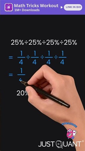 20% ÷ 20% ÷ 20% | Most People Get This Wrong | Percentage Division Trick | Simplification Tricks
