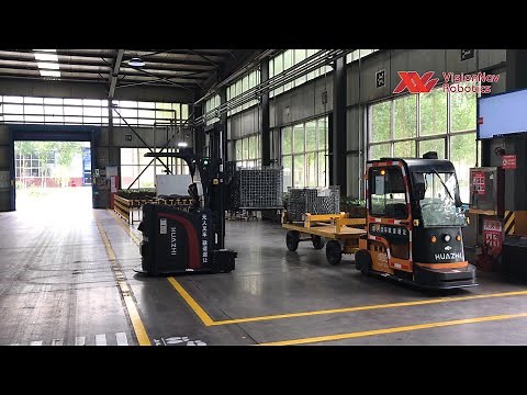VisionNav Robotics Autonomous Forklift Tractor AGV/AMR -Outdoor Operation in Sleet