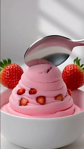 Easy Homemade Strawberry Ice Cream Recipe 🍓 | Creamy No Machine Ice Cream #icecream #strawberry