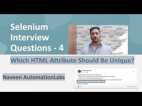 Which HTML attribute should be unique? Selenium Interview Q&A - 4 [Short Answer Series]