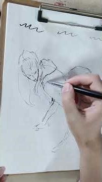 How to draw a woman bending over with her hands supporting her legs.