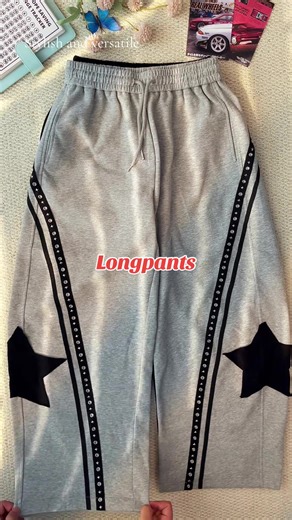 Trendy rivet star trousers, fashionable classic plus-size sweatpants.#longpants #star #daily #tiktokshopmothersday #ootd