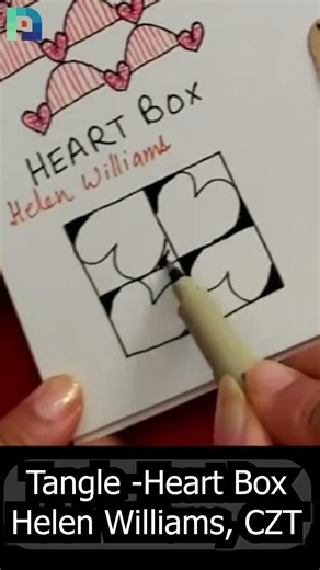 Tangle "Heart Box" | Heart Shape Zentangle 💘 | Tangle Marathon