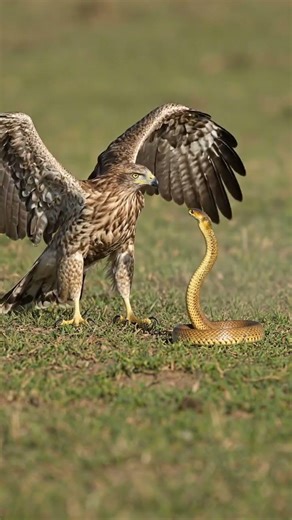 【衝撃映像】ワシとヘビが正面衝突…！🦅🐍 #shorts #野生動物