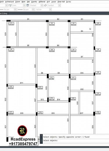 Auto-Generate Beam Grid Sections in AutoCAD | RCADExpress