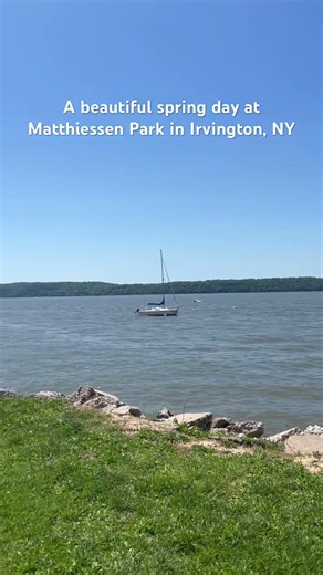 Scenic view of Hudson River and NYC from Irvington, NY