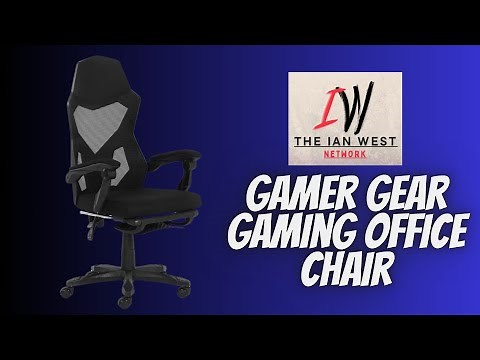 Gamer Gear Gaming Office Chair with Extendable Leg Rest, Black Fabric Upholstery unboxing