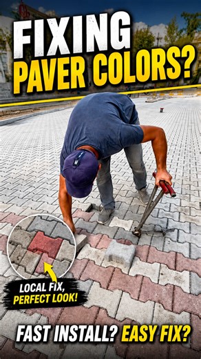 Why Workers Adjust Paver Colors in Construction