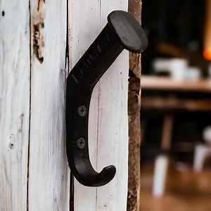 Black Cast Iron Railroad Spike Wall Hook, Rustic Coat Hook - Etsy