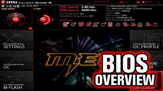 MSI MEG X570 Ace BIOS overview