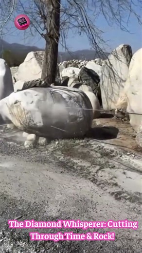 Stone Sawing TITAN: Watch This Diamond Wire Cut MOUNTAINS Of Rock Like BUTTER! ⛰️⚙️🤯 #MiningTech