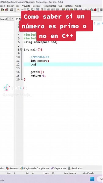 Como saber si un número es primo o no se C | ProgramadorJS #parati #programador #programacion #tecnologia