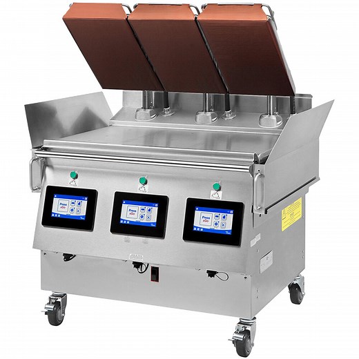 Garland Xpress XPE36 36" Electric Clamshell Griddle with 3 Platens and easyTouch Controls - 208-360V, 3 Phase, 15.9 kW