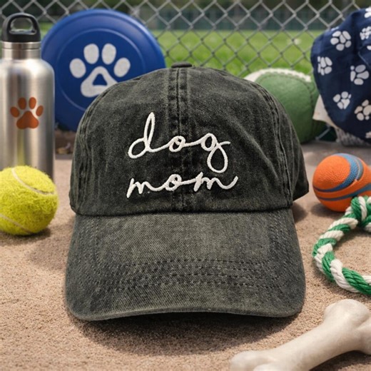 Washed Black Dog Mom Baseball Cap – Puppy Lover Hat - Etsy