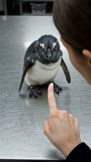 a girl lecture his penguin 🐧🐧 so sweet penguin 🤩