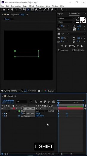 After effects text mask in one layer #shorts #viral #shortsvideo #aftereffectstutorial