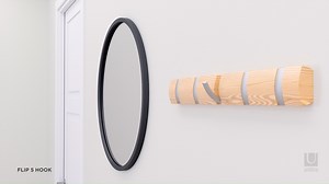 The Flip hook is a modern yet functional, wall mounted coat rack which features retractable hooks that will provide you with ample hanging space where you need it most. Featuring a clever design with multiple hooks that retract when not in use, each one slipping neatly into a groove in the rail for a sleek look and space-saving functionality. But don’t let the sleek, compact look fool you because the Flip hook can accommodate a surprisingly large number of items making it the perfect spot to han