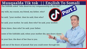 Most interesting Videos on Tik Tok | Part 2 || English To Somali. | Waaya Arag Academy