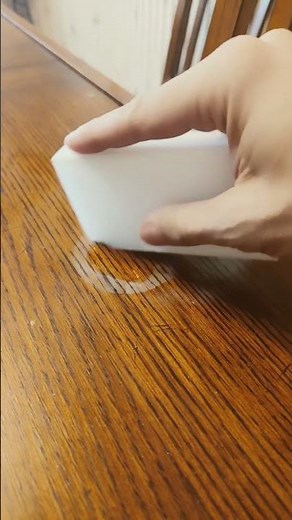 Cleaning Soup on a Wooden Table: Magic Eraser