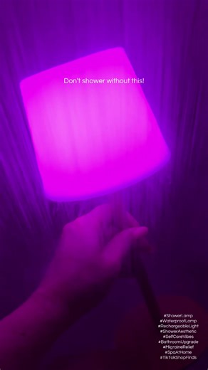 Turn your shower into a calm little escape. This waterproof rechargeable shower lamp sets the mood while you unwind, shave, or melt a migraine away. No cords, no stress, just soft light that survives steam, splashes, and real life. Perfect for night showers, self-care routines, or when you want spa vibes without leaving home. Tap the cart and glow up your shower routine. #showertok #bathtok #relaxing #tiktokshopcreatorpicks #creatorsearchinsight