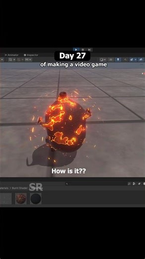 My chicken is Burning 🐔🔥.Day 27 of making game in Unity.Shadergraph Dissolving material.#3d #gamedev
