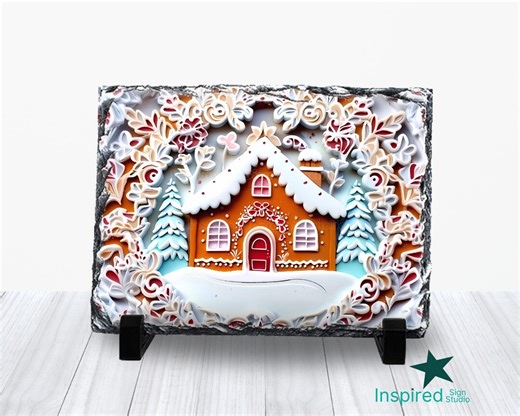 3D Gingerbread House PNG: Sublimation Slate Design Template (digital Download File) - Etsy