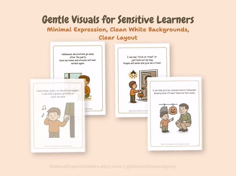 Halloween Social Story PDF, Autism Calm Corner Tool, Toddler Emotions Printable - Etsy