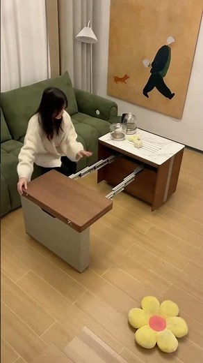 天板引き出しで面積2倍！折りたたみ収納の多機能コーヒーテーブル #折りたたみコーヒーテーブル #天板拡張 #面積2倍 #省スペース収納