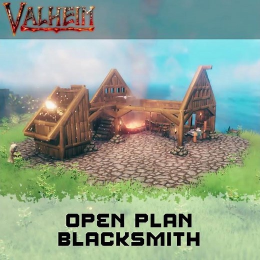 Valheim Open Plan Blacksmith - Mid Game - (Speed Build Short) #valheim #speedbuild