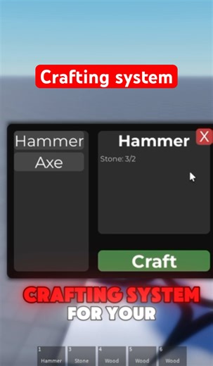 Crafting system #roblox #robloxstudio #robloxstudiotutorial #robloxmodel #crafting #minecraft #free