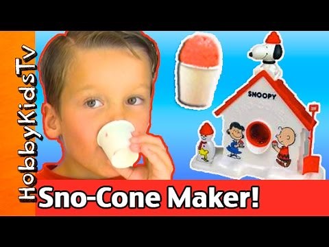 Make Sno-Cones With The Snoopy Sno-Cone Maker w/HobbySpider by HobbyKidsTV