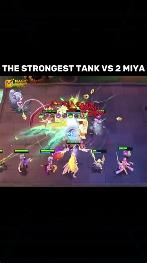 The Strongest Tank vs 2 Miya #magicchessgogo #mcgg