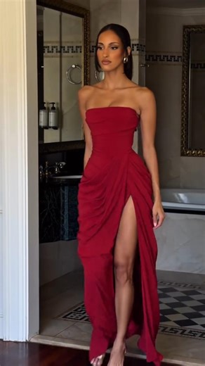The Perfect🥀Our CYRA Maxi Dress in Deep Red ♥️ #fashion #model #beauty #style #outfit #shorts