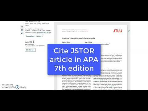 Cite JSTOR article in APA 7th edition