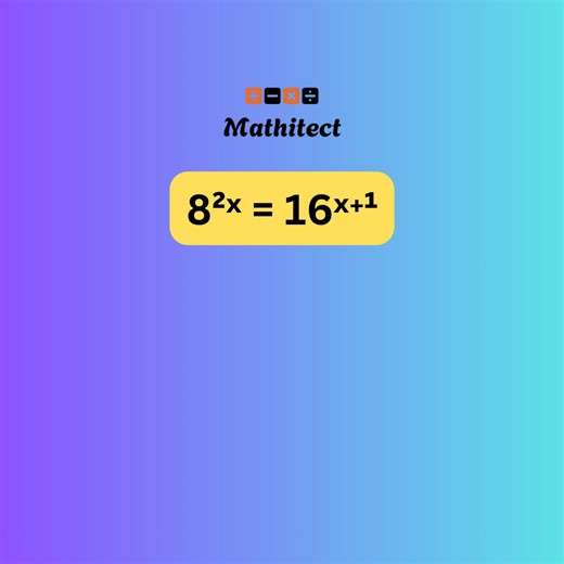 Can you solve this exponential equation? Struggling with exponents? In this video, I'll show you a simple and powerful trick to solve the exponential equation in under a minute! #math #algebra #exponents #mathhelp #mathtrick #learnontiktok #edutok #maths #equation #solveit #students #mathreview #shortmathvideos | Mathitect