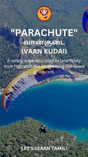 Parachute- light fabric device that opens in the air & slows down your fall, helping you land safely