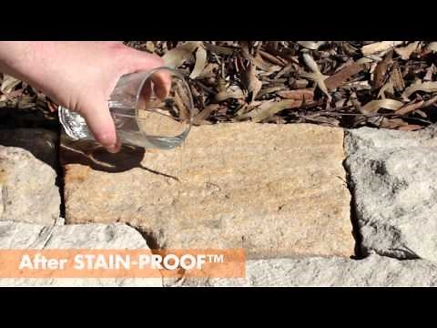 Water-repelling sandstone treated by Dry-Treat's permanent sealer