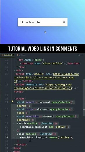 Animated Search Box in HTML & CSS with Icon | Javascript #shorts