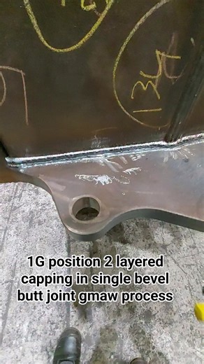 1G position 2 layered capping in single bevel butt joint gmaw process | Dudz in Austria