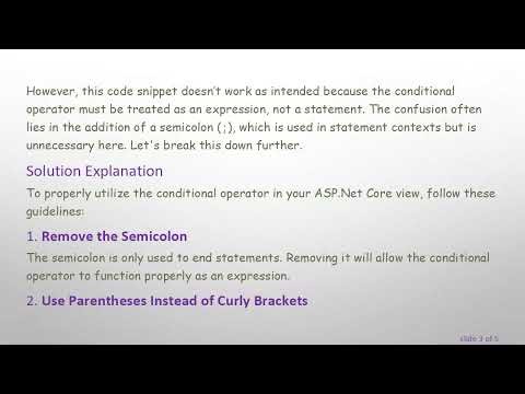 Using the Conditional Operator Effectively in ASP.Net Core Views