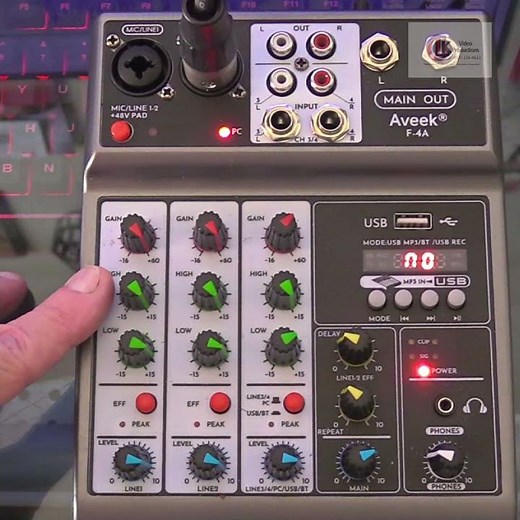 Aveek F-4A Portable 4-Track Sound Mixer (1 Minute Tutorial)