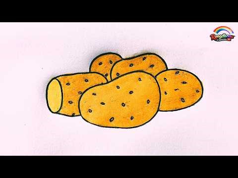 How to Draw a Potato Easy | Alu Drawing Step by Step 🥔