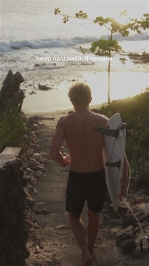 Surfing the wave in front of camp at Lapoint Nicaragua