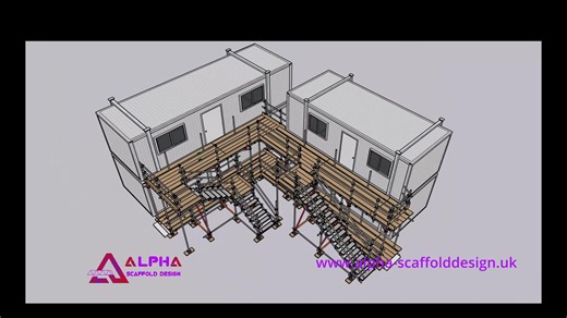 🚧 Site Welfare Gantry Scaffold Designed to safely access welfare cabins. Includes stair treads for easy access to top and base units. Fully engineered for site-specific requirements. www.alpha-scaffolddesign.uk #ScaffoldDesign #SiteWelfare #TemporaryWorks #AccessGantry #ConstructionUK | Alpha Scaffold Design