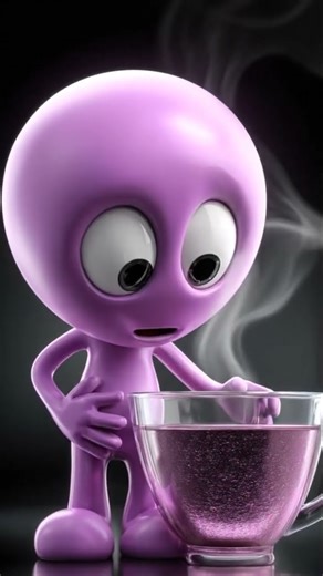 A minimalist animated scene featuring a small purple cartoon character #trending #youtubeshorts