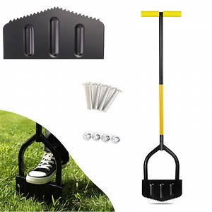 Hand-Held Lawn Edger | 41-inch V-Shaped Serrated Blade. Carbon steel material, T-Grip Handle | Heavy-Duty Step Shovel for Flower Bed, Sidewalk & Grass Maintenance