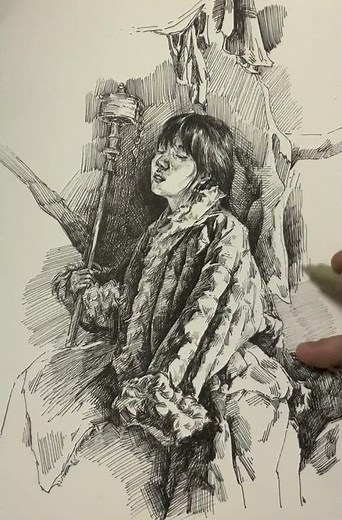 🖋️ Fountain Pen Drawing | Step by Step — And Suddenly, It’s Done ✍️ #art #painting #drawing