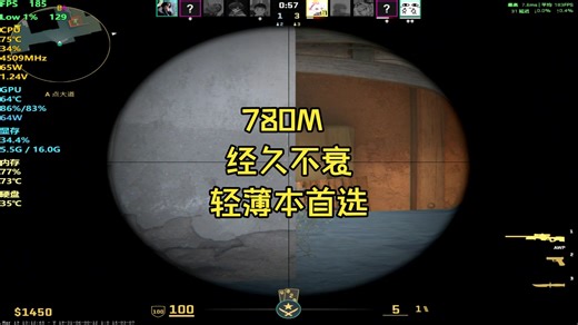 780M核显CS2实测：1080P全低144帧，核显的极限在哪里